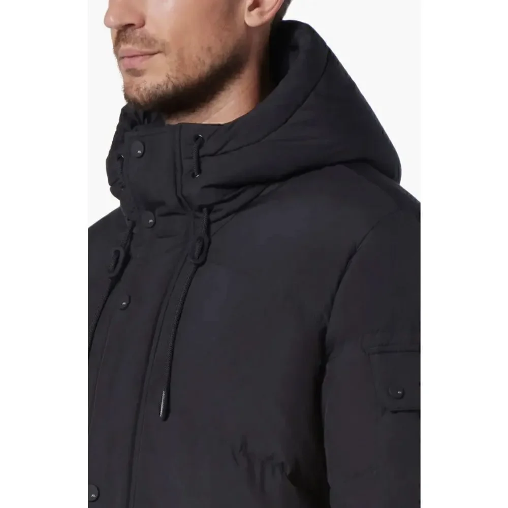 ANDREW MARC Sullivan Down Hooded Puffer Parka in Black NWT Size Small